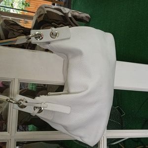 Sabrina Scala white leather shoulder bag